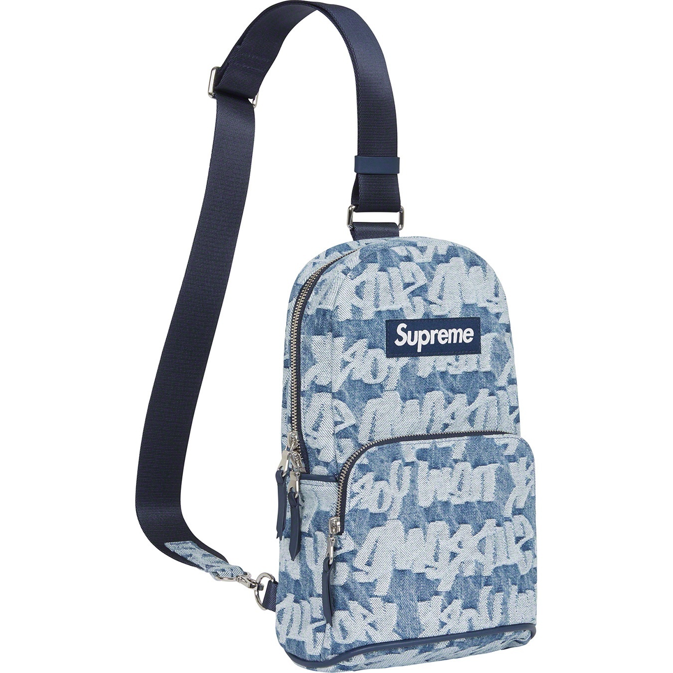Fat Tip Jacquard Denim Sling Bag view 2
